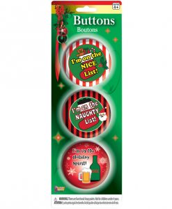 Christmas Funny Buttons - Set of 3