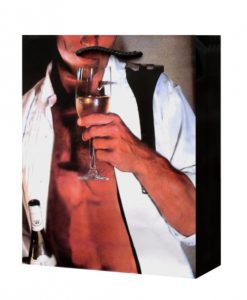 Man in Unbuttoned Tux Drinking Champagne Gift Bag
