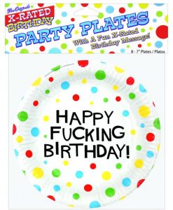 7" Happy Fucking Birthday Plates - Bag of 8