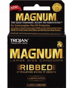 Trojan Magnum Ribbed Condoms - Box of 3