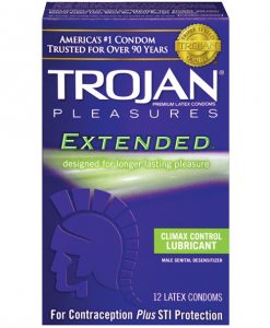Trojan Extended Pleasure Condoms - Box of 12