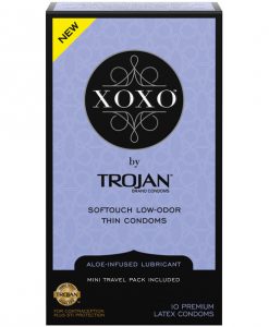 Trojan XOXO Softouch Low Odor Thin Latex Condom - Box of 10