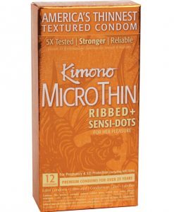 Kimono Ribbed Sensi Dots Condom - Box of 12