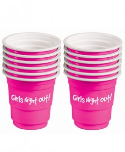 Girls Night Out! Bachelorette Plastic Shot Glasses - Pink Set of 12