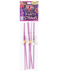 Bachelorette Penis Tissue Straws - Pack of 6