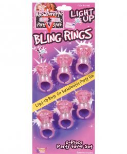 Bachelorette Party Outta Control Light Up Bling Rings - Pack of 6