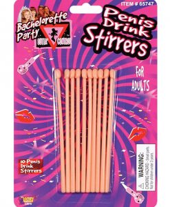 Bachelorette Penis Drink Stirrers - Pack of 10