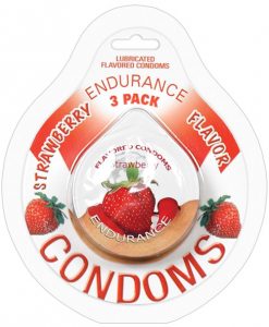 Endurance Flavored Condom - Strawberry Pack of 3