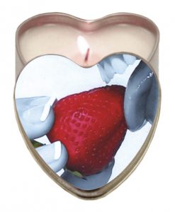 Earthly Body Suntouched Hemp Edible Candle - 4.7 oz Heart Tin Strawberry