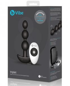 b-Vibe Remote Triplet Anal Beads - Black