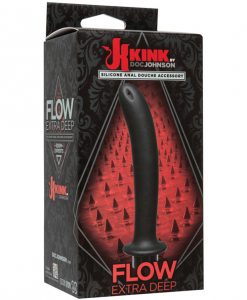 Kink Flow Silicone Anal Douche Accessory Extra Deep - Black