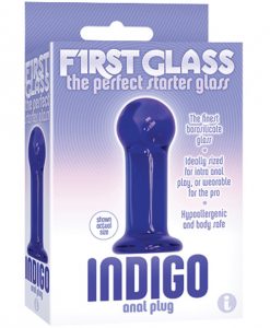 The 9's First Glass Anal Plug - Indigo