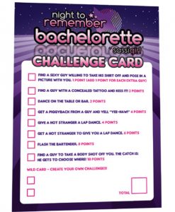 Night to Remember Bachelorette Challenge Cards by sassigirl