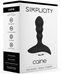 Shots Simplicity Caine Rechargeable Anal Vibrator - 10 Speed Black