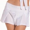 Solid Color Pleated School Girl Skirt White M/L