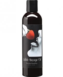 Earthly Body Hemp Edible Massage Oil - 8 oz Strawberry