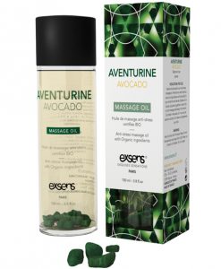 EXSENS of Paris Organic Massage Oil w/Stones - Aventurine Avacado