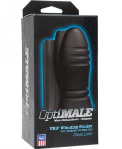 OptiMale Ultraskyn Vibrating Stroker w/Chain Links - Black