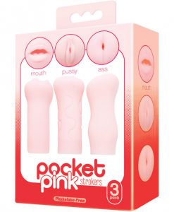 Icon Brands Pocket Pink Strokers - 3- Pack