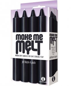 The 9's Make Me Melt Sensual Warm Drip Candles - Jet Black Pack of 4