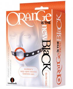 The 9's Orange is the New Black Blow Gag Open Mouth Leather Gag