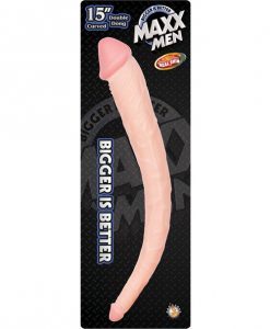 Maxx Men 15" Curved Double Dong - Flesh