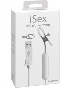 iSex USB Vibrating Nipple Clamp - White