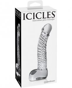 Icicles No. 61 Hand Blown Glass G Spot Dong - Clear