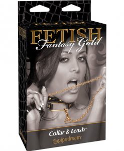 Fetish Fantasy Gold Collar & Leash - Black