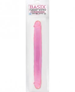 Basix Rubber Works 12" Jelly Double Dong - Pink