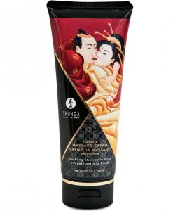 Shunga Kissable Massage Cream - 7 oz Sparkling Strawberry Wine