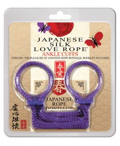 Japanese Silk Love Rope Ankle Cuffs - Purple